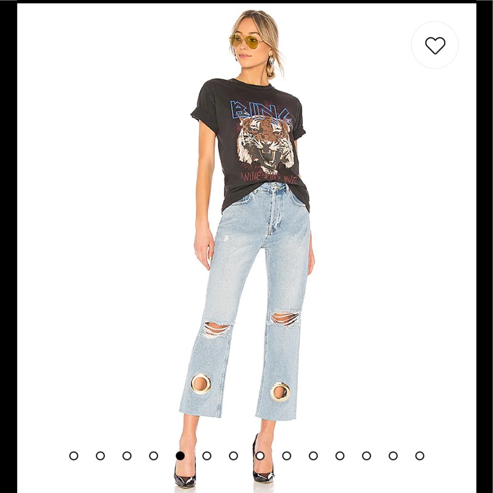 Anine Bing Camiseta Tiger Short Sleeve Tee Shirt